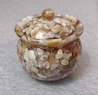 Unique Lidded Jar Handmade From Crushed Mother Of Pearl Shells