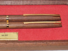 Hallmark Walnut Wooden Shaft Ballpoint Pen   Mechanical Pencil Set W Gift Box