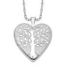 925 Sterling Silver Tree Of Life Heart Photo Locket Necklace