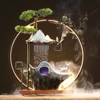 Indoor Water Fountain W led Light Tabletop Waterfall Rockery Office Home Decor