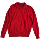 Polo Ralph Lauren Men   s Pullover Half Zip Red Cotton Sweater Size Xl