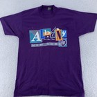 Vintage Albany Shirt Medium Purple New York City Souvenir Graphic 90s Usa