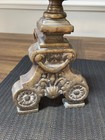 Antique Victorian Cast Brass   Cast Iron Andirons   Firedogs Pair
