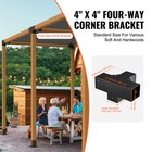 4  x4   Pergola Bracket Kit Inner 3 6x3 6 4-way Woodworks Diy Post 2 Pcs