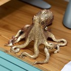 Brass Octopus Figurine Small Statue Home Office Decoration Animal Figurines Toys