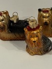 Old World Christmas Yorkie Ornament Lot Yorkshire Terrier Mercury Glass