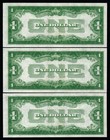 3 Sequential  1 1928a Beautiful Au  unc Funny Back Silver Certificates 