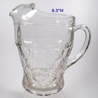Beer Pitcher Thumbprint Dimpled Heavy Glass 8 5 h Vintage