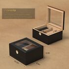 20-50 Count Cigar Humidor Cedar Wood Humidor Cigar Box Glass Top Desktop Humidor