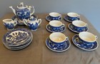 Vintage Blue Willow Child   s Miniature Tea Set Made In Japan - 23 Pcs