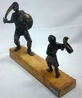 Vintage Sterling Silver David   Goliath Statue Israel Handmade Rare Judaica Art