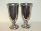 Pair 2 Vtg Wilton Armetale Rwp Pewter Plough Tavern Water wine Goblets