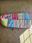 Vintage 2001 Pottery Barn Kids Cotton Crib Bedding Pink Striped Patchwork