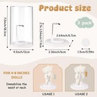 3 Set Clear Doll Stands With Acrylic Display Cases For 4-7 Inches Dolls  prot   