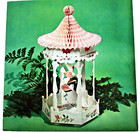 Vintage Hallmark Plans A Party Pink Rose Gazebo Centerpiece Unused 17 5  Tall