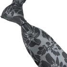 New Fashion Floral Black Gray Silk Skinny Woven Fashion Men s Tie Necktie 8cm