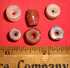  6  Bigger Colorful Hand Made Sahara Neolithic Stone Beads 3k-8k Years Africa