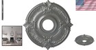 Lightweight 18  Hand-carved Ceiling Medallion     Silver Finish Accent Piece