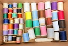 Large Vintage Sewing Notions Lot Thread Buttons Rca Scissors J p Coats Supplies