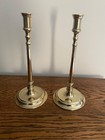 Antique Pair Of Matching 19th C Tall Brass Candlesticks