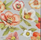 Two Individual Napkins Christmas Flowers Silver Lunch For Decoupage  ihr 59   