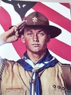 Boy Scouts Of America Norman Rockwell Jumbo Postcard 8x10 We Too Have A Job