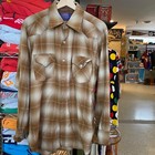 1960s Vintage Pendleton Shadow Plaid Wool Flannel Shirt Plaid Button Up