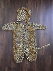 Vintage 1960s  Kids Cheetah Leopard Costume With Hood Boys Girls Toddler 3t 4t
