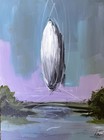 Samatowic Ufo Spaceship 3 12x16 Abstract Expressionism Signed Original Art 580