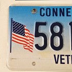 Connecticut Veteran License Plate      Ct American Flag Patriotic Tag 581-vao