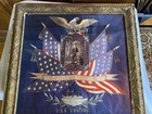 Antique Japanese Silk Embroidery Navy Memorabilia Eagle Sailor U s s  Concord