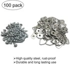 100 Pack Small D-ring Steel Picture Hangers With 100 Pack-single Hole  Silver 