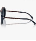 Chanel Sunglasses 5547q New  Dark Green Polarized Butterfly Gold Cc Chain