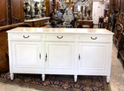 French Antique Louis Xvi Painted White Sideboard   Buffet