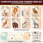 Decorably 24 Pack 4x6in Woodland Animal Blank Note Cards For Kids With Envelopes