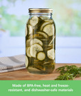 64 Oz Mason Jars Wide Mouth Half Gallon Glass Canning Jars W  Lids Rings 6 Pack