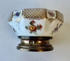 Antique 19thc German Porcelain Salt Cellars Set 3 Meissen Style