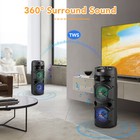 Dual 6 5  Portable Bluetooth Party Speaker Heavy Bass Sound With Mic remote fm