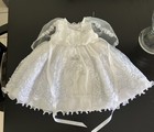 Baby Girl Baptism Dress cape White Embroidery    mi Bautizo    Gorgeous Hermoso 0-3 