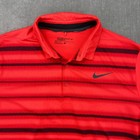 Nike Golf Men s Large Red Black Stripe Dri Fit Standard Fit Polo Shirt