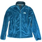 North Face Jacket Size M Womens Blue Osito Full Zip Fleece Plush Fuzzy Pocket