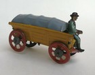 Antique Germany Meier German Tin Lithograph Penny Toy Wagon Cart Driver Marked 