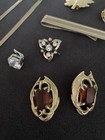 Vintage Junk Drawer Lot Jewelry Earrings Brooch Necklace Stick Pin Pendant