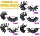 25mm Mink Lashes 25 Mm False Eyelashes Long Fluffy 20 Pairs Pack Dramatic 5d 