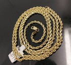 10k Real Yellow Gold Rope Chain Necklace 24  Inches 3mm Men Women Teen Gift