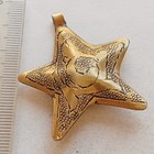 Wearable Rare Ancient Viking Bronze 5 Pointed Engraved Star Amulet Pendant
