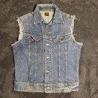 Vintage 1970s Too Old To Rocknroll Lee Denim Cutoff Vest Custom Retro Rare Sz M