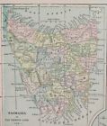 Vintage 1902 New Zealand Map 11 x14    Old Antique Original Auckland Wellington