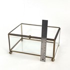 Glass Brass Display Case Curio Trinket Jewelry Dried Flowers Box Chest 7x5 Inch