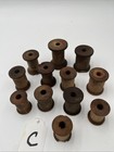 Lot Of 12 Vintage Wood Threads Spools In Various Sizes From 1 1 8   -1 3 4    Long